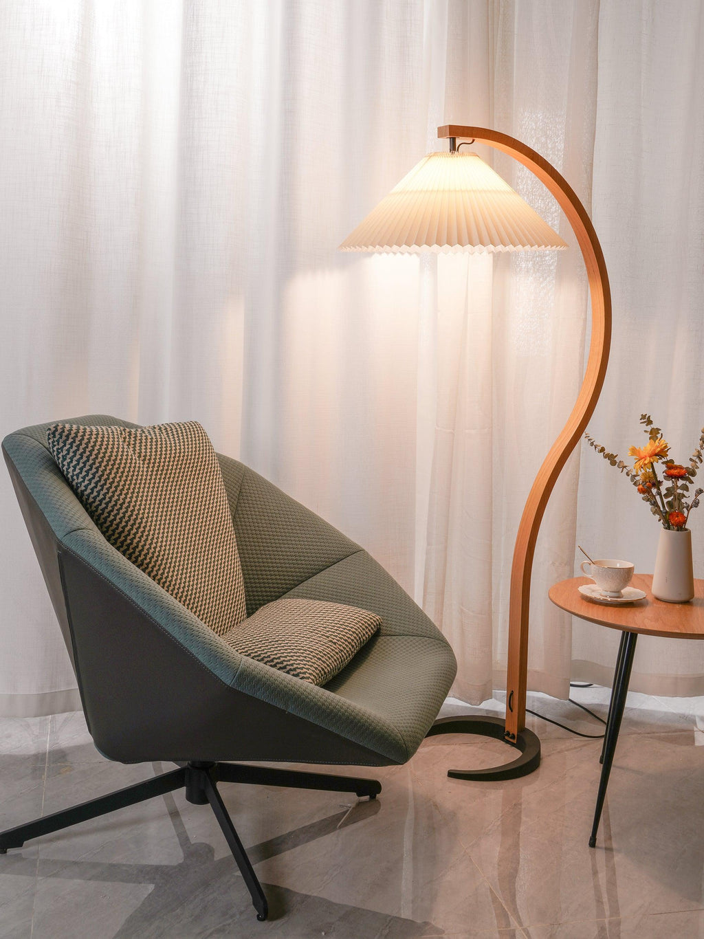 Scandinavian Wood Floor Lamp — Floor Lamp | Maison Monashee — view 59