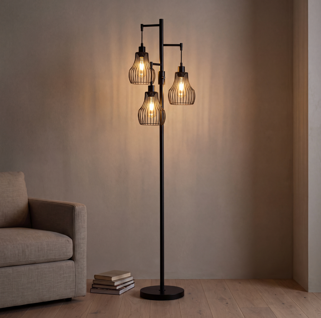 Industrial 3-Light Floor Lamp