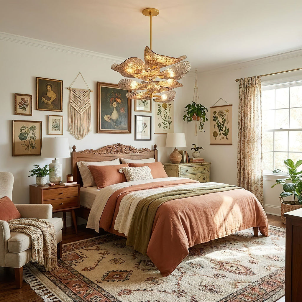 Vintage Gold Leaf Chandelier — Chandelier | Maison Monashee — view 3