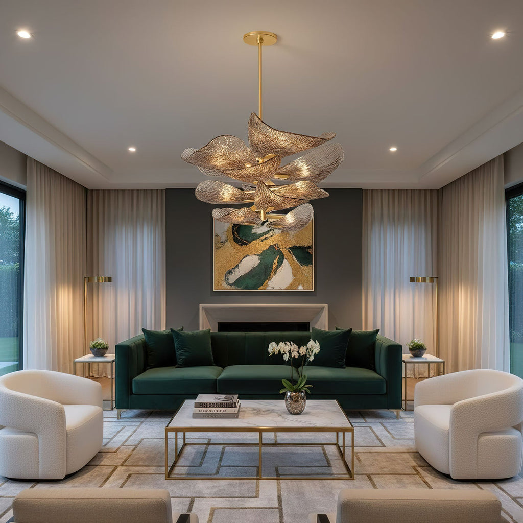 Vintage Gold Leaf Chandelier — Chandelier | Maison Monashee — view 4