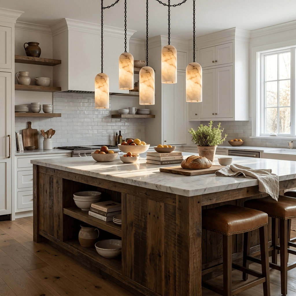 Alabaster Pendant Chandelier — Chandelier | Maison Monashee — view 5