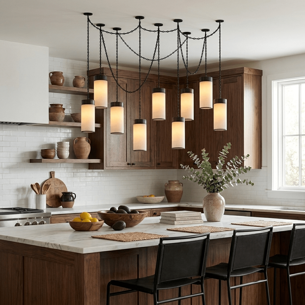 Cylinder Pendant Chandelier — Chandelier | Maison Monashee — view 7
