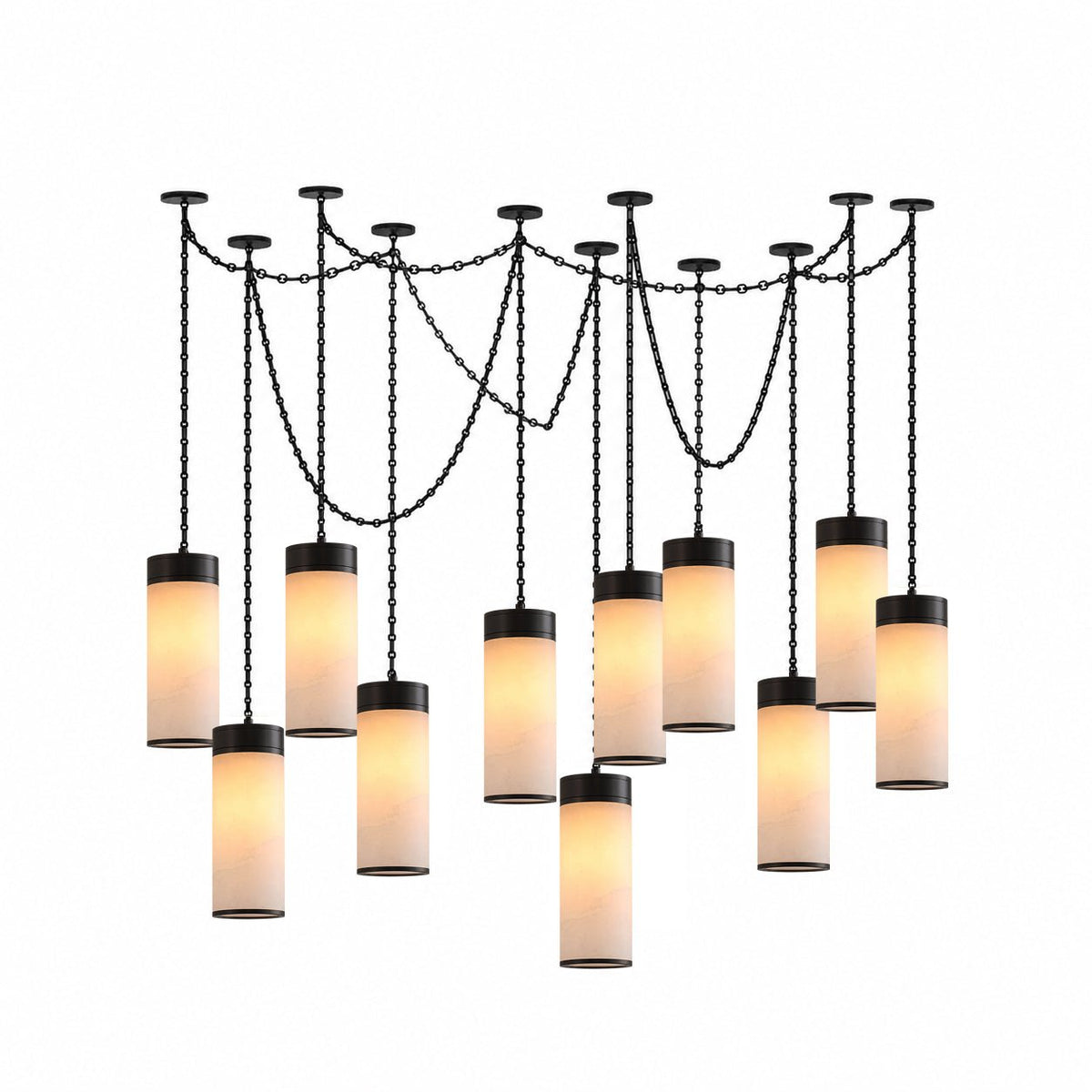 Cylinder Pendant Chandelier — Chandelier | Maison Monashee — view 15