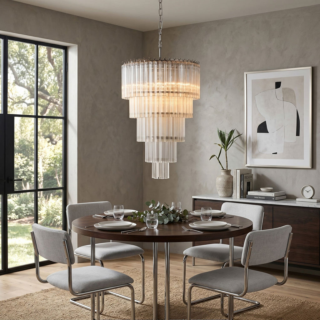 Polished Nickel Chandelier Dining Room — Chandelier | Maison Monashee — view 2