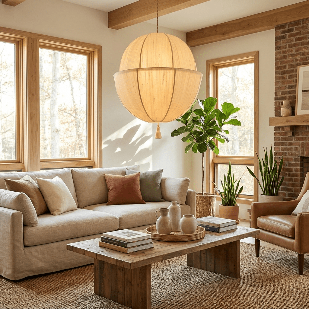 Fabric Lantern Pendant Light — Pendant Light | Maison Monashee — view 10