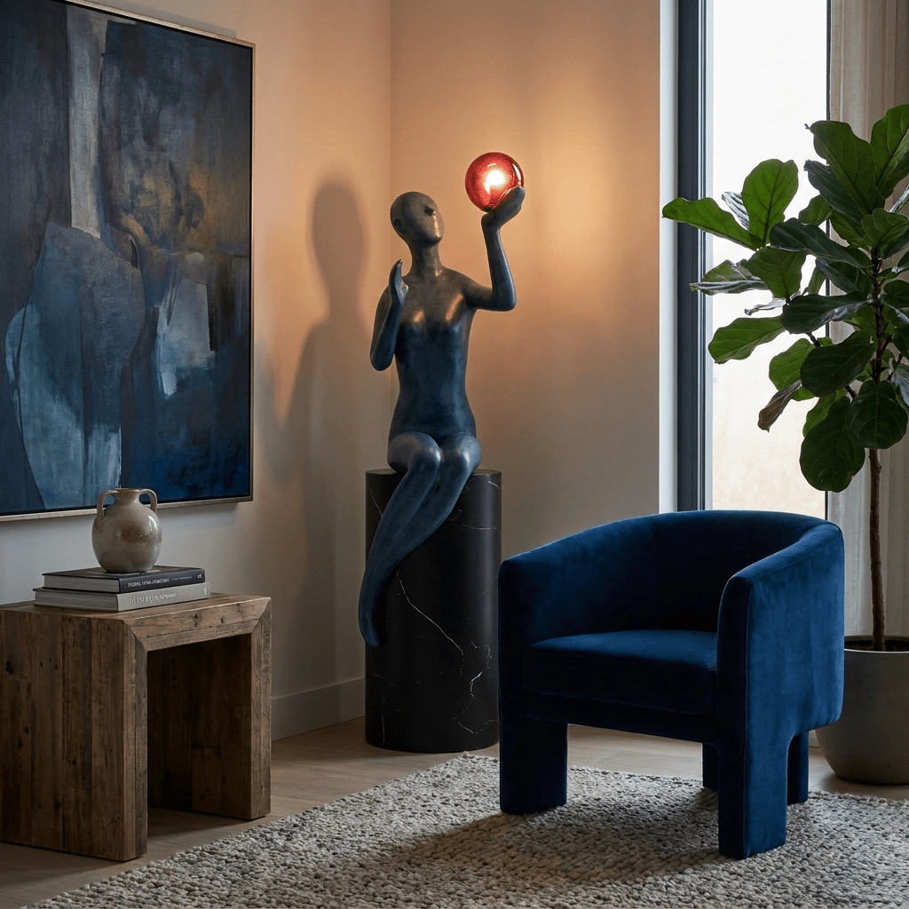 Blue Floor Lamp — Floor Lamp | Maison Monashee — view 2