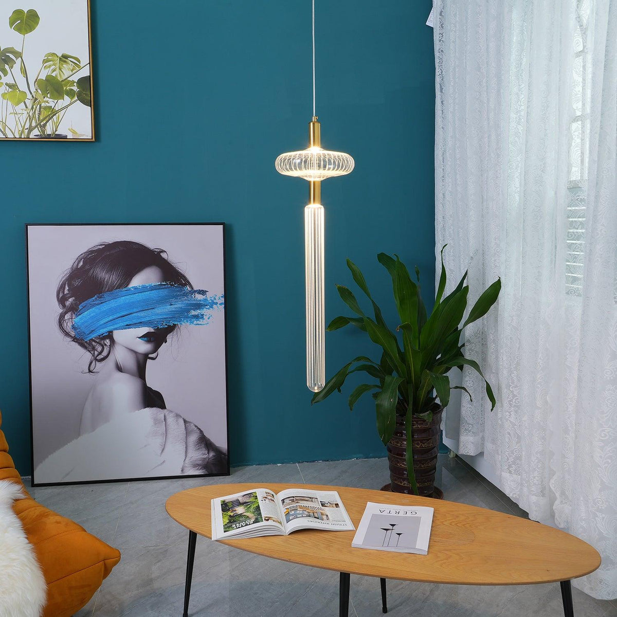 Gold Cylinder Pendant Light — Pendant Light | Maison Monashee — view 8