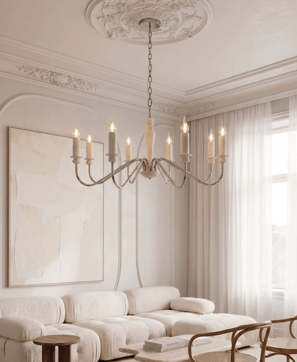 6 Light Candle Style Chandelier — Chandelier | Maison Monashee — view 13