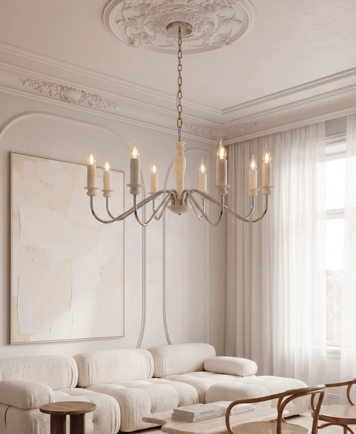 6 Light Candle Style Chandelier — Chandelier | Maison Monashee — view 13