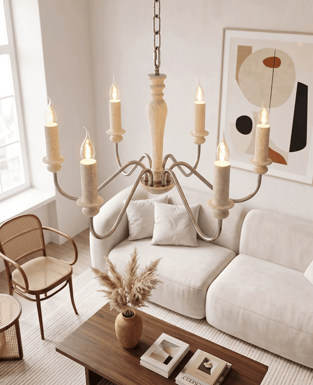 6 Light Candle Style Chandelier — Chandelier | Maison Monashee — view 5