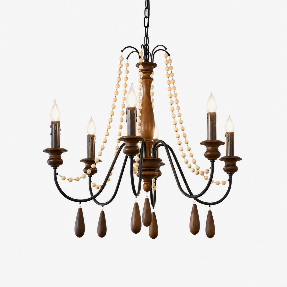 Wood Bead Chandelier — Chandelier | Maison Monashee