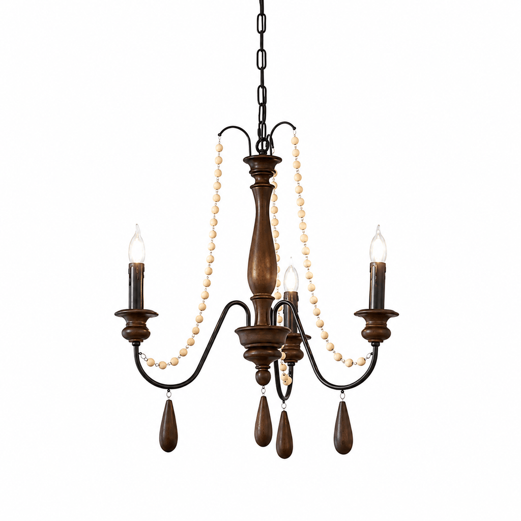 Wood Bead Chandelier — Chandelier | Maison Monashee — view 10