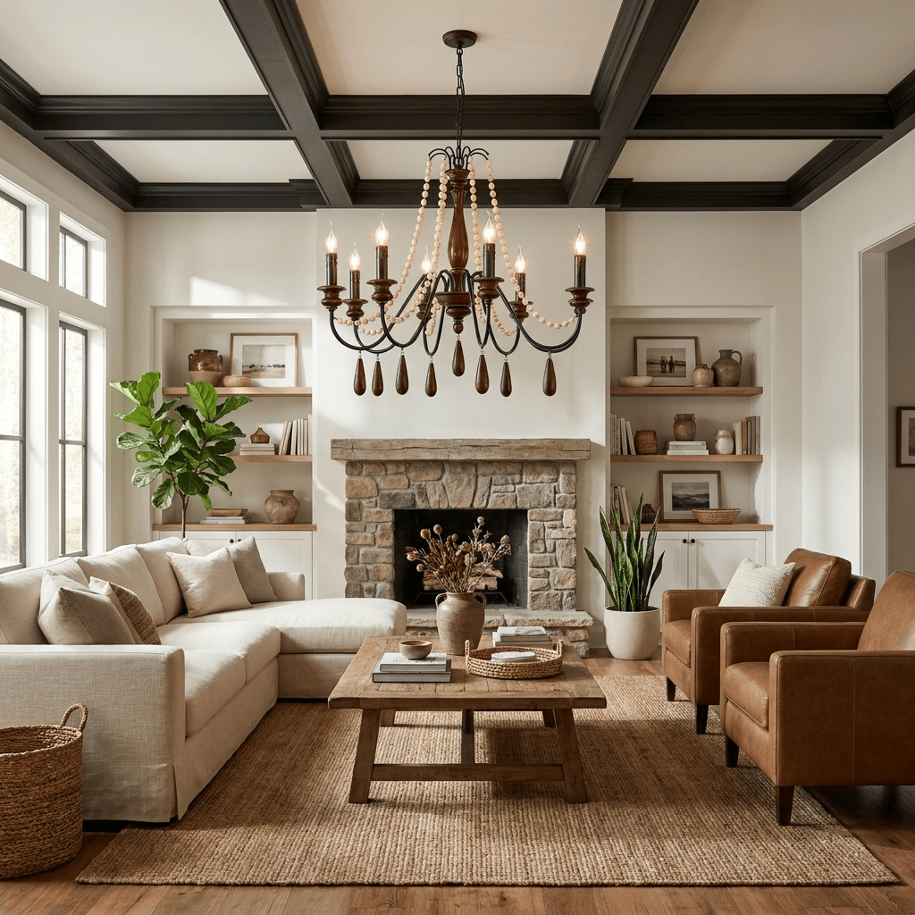 Wood Bead Chandelier — Chandelier | Maison Monashee — view 6
