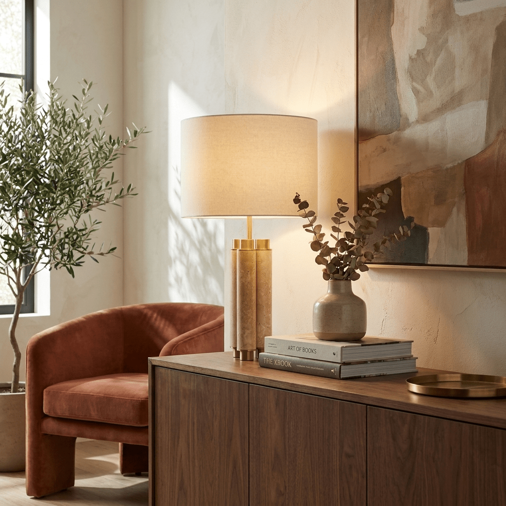 Table Lamp with Stone Base — Table Lamp | Maison Monashee — view 3