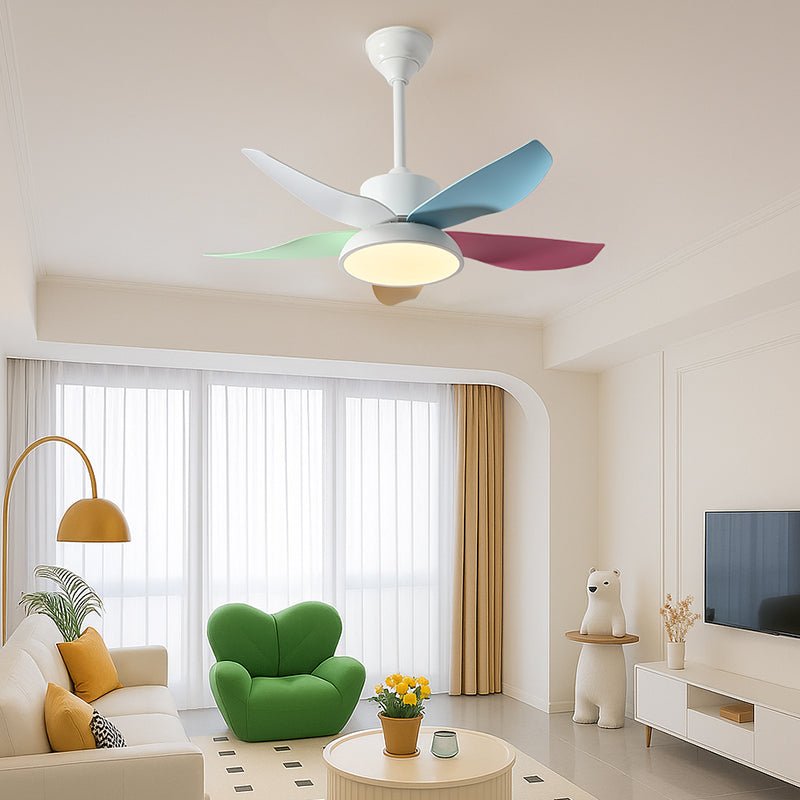 White Ceiling Fan with LED Light — Ceiling Fan | Maison Monashee — view 3