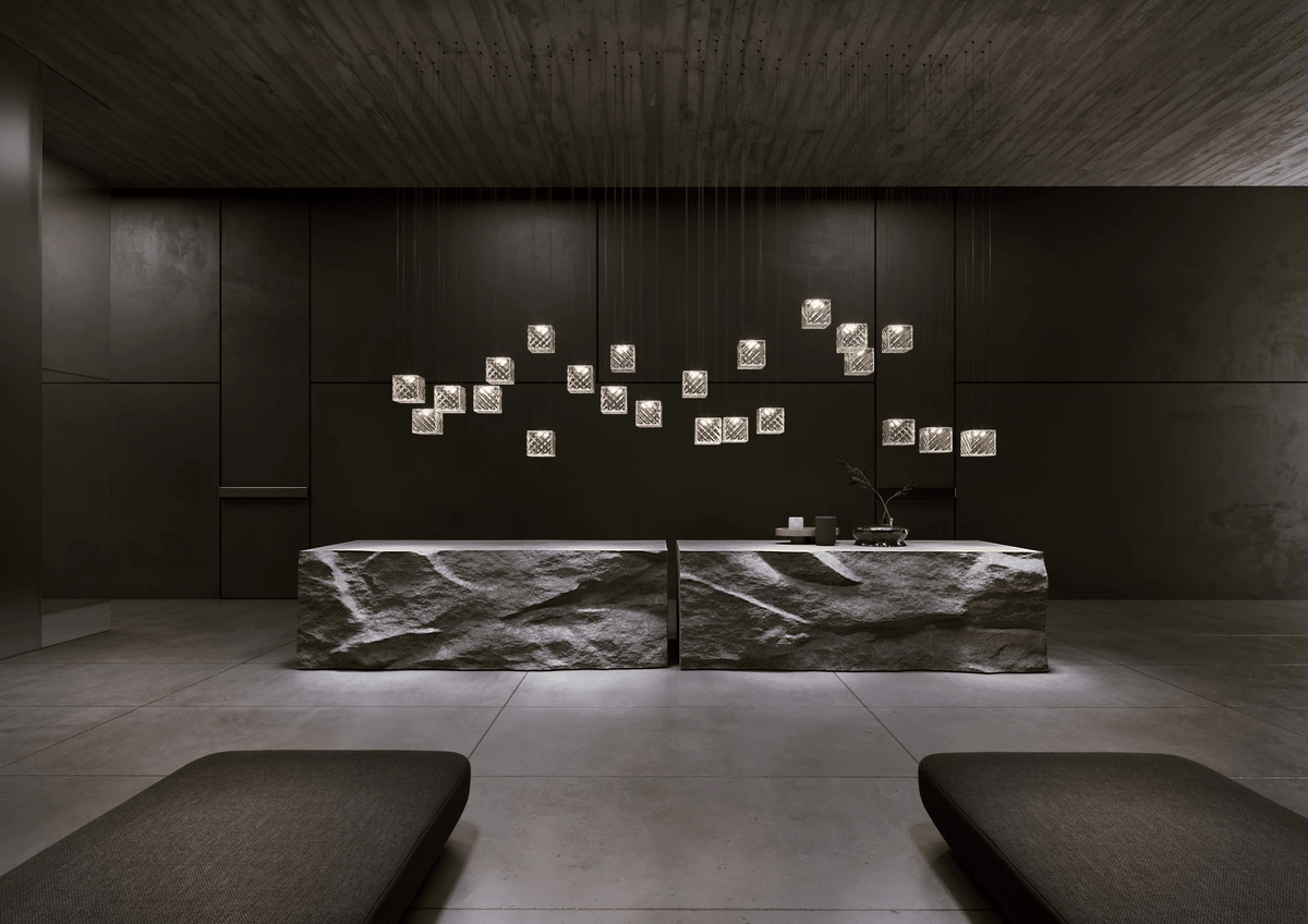 Modern Rectangular Crystal Chandelier — Chandelier | Maison Monashee — view 7