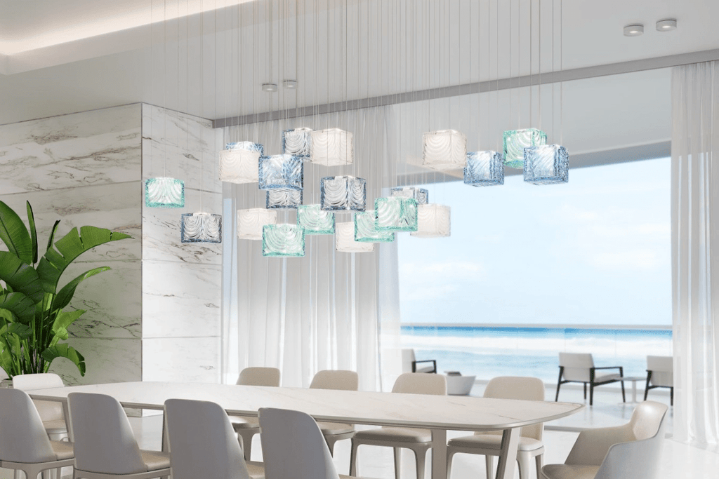 Modern Rectangular Crystal Chandelier — Chandelier | Maison Monashee — view 24