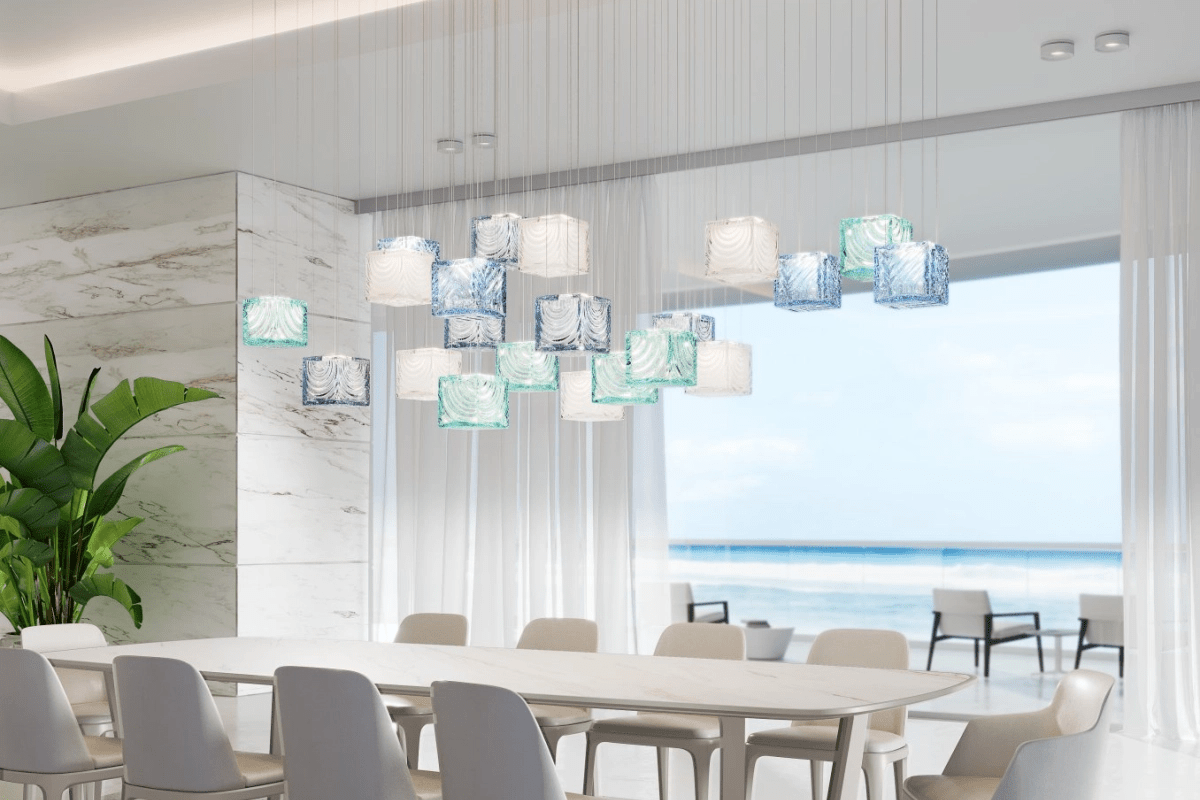 Modern Rectangular Crystal Chandelier — Chandelier | Maison Monashee — view 24