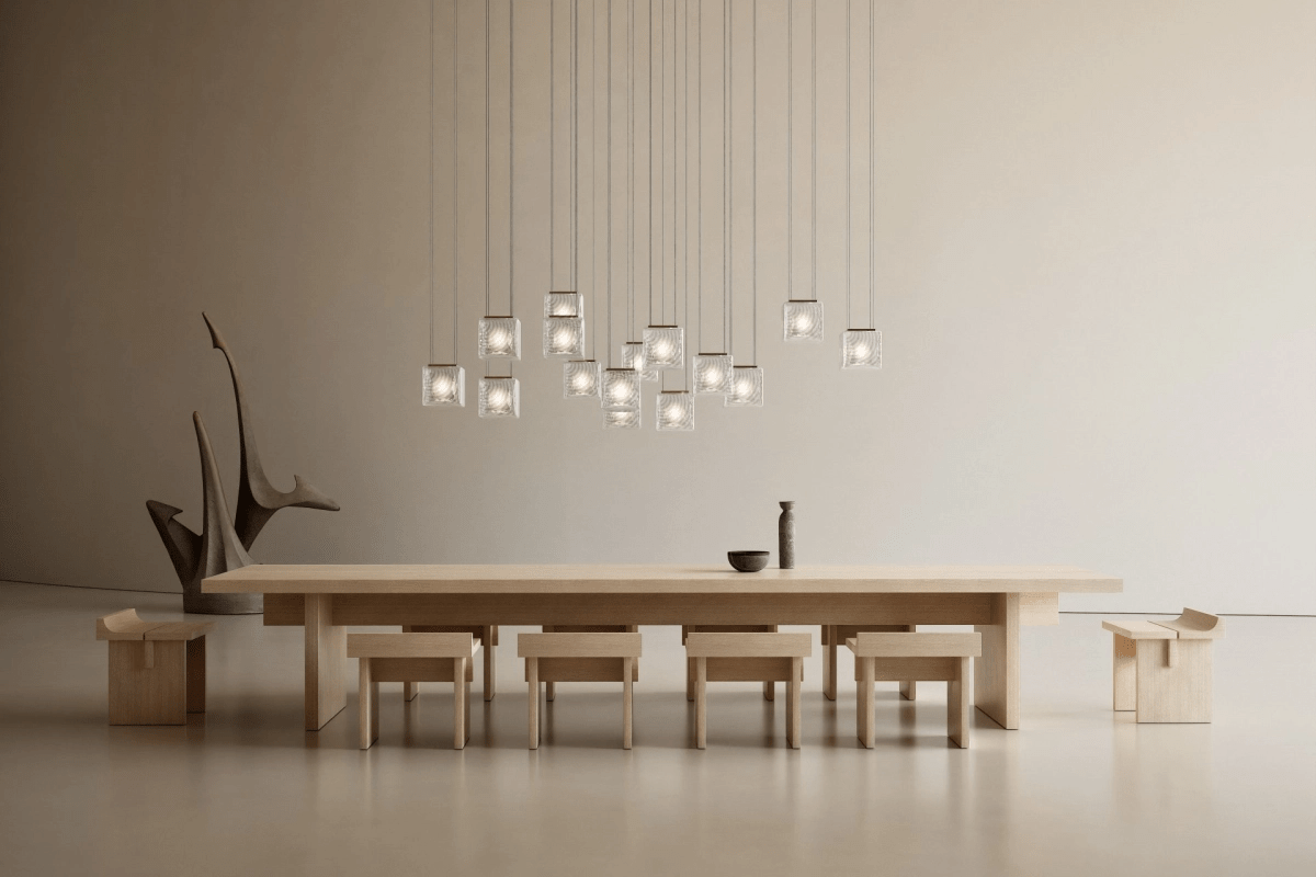 Modern Rectangular Crystal Chandelier — Chandelier | Maison Monashee — view 26