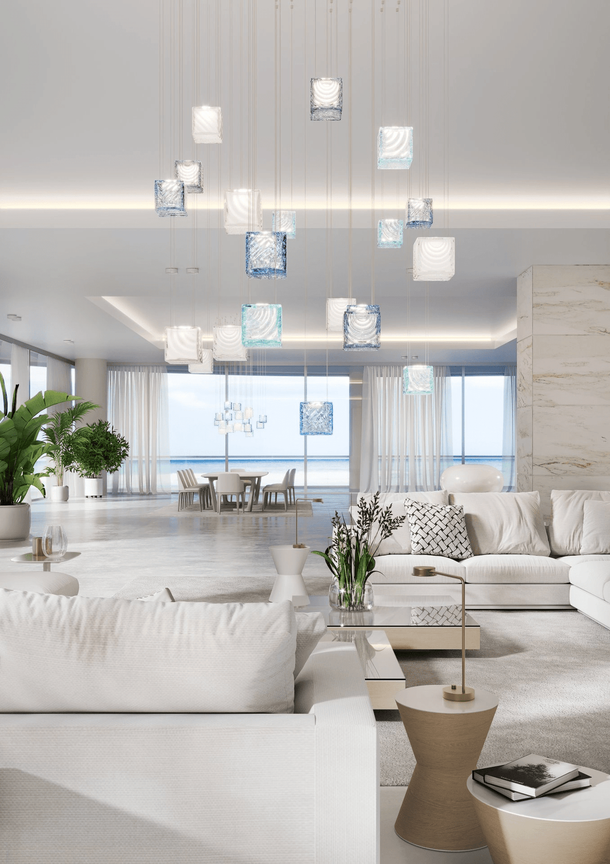 Modern Rectangular Crystal Chandelier — Chandelier | Maison Monashee — view 30