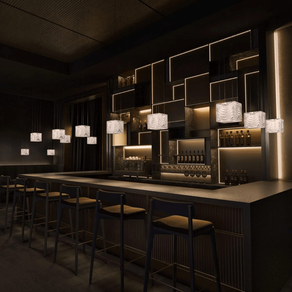 Modern Rectangular Crystal Chandelier — Chandelier | Maison Monashee — view 13
