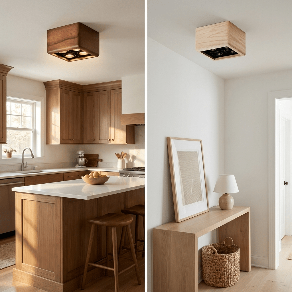 Wood Box Light Fixture — Ceiling Light | Maison Monashee — view 4