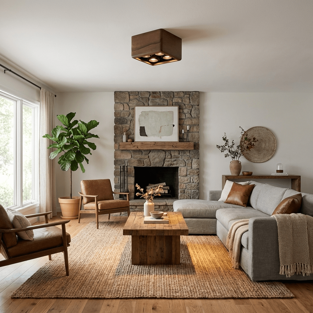 Wood Box Light Fixture — Ceiling Light | Maison Monashee — view 2