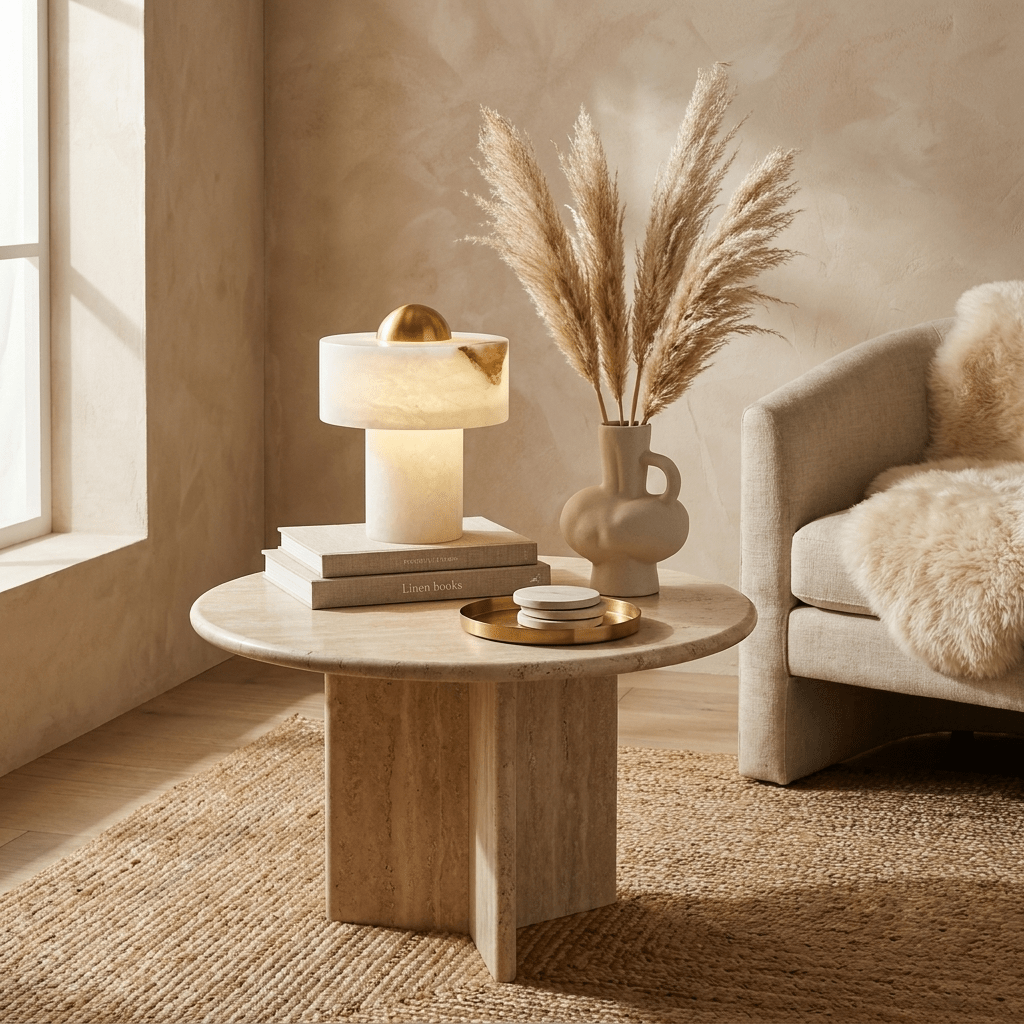 Cream Bedside Table Lamp — Table Lamp | Maison Monashee — view 5