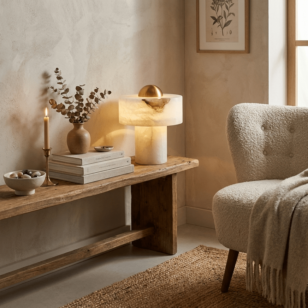 Cream Bedside Table Lamp — Table Lamp | Maison Monashee — view 6