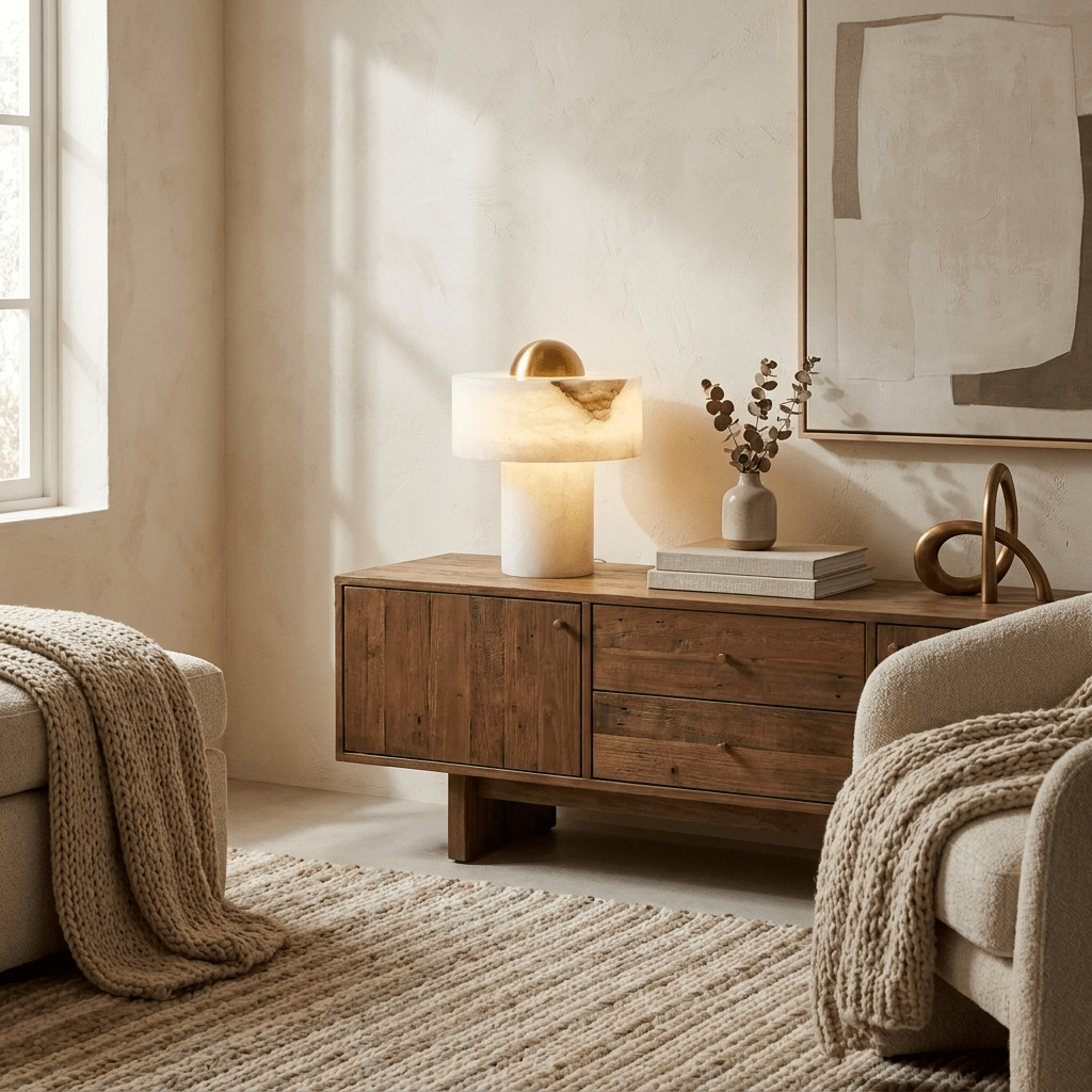 Cream Bedside Table Lamp — Table Lamp | Maison Monashee — view 3