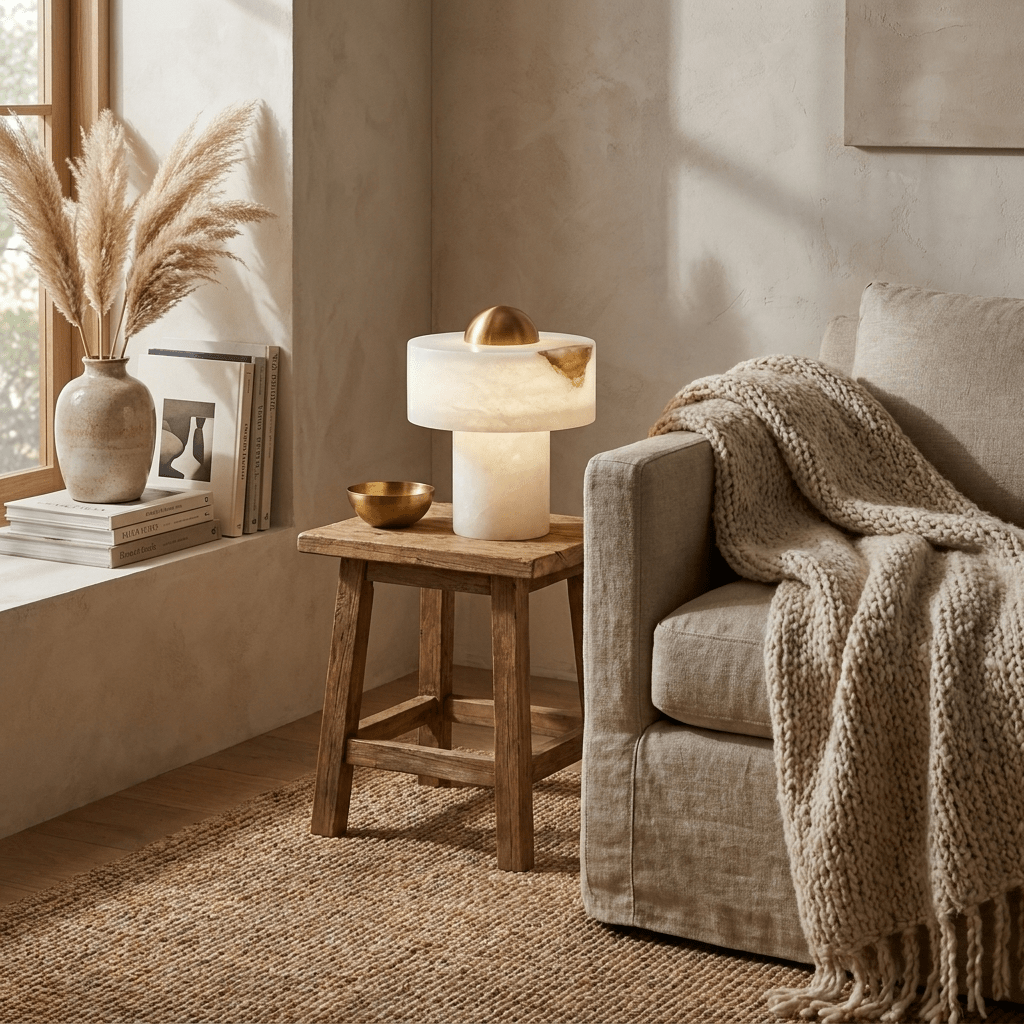 Cream Bedside Table Lamp — Table Lamp | Maison Monashee — view 2