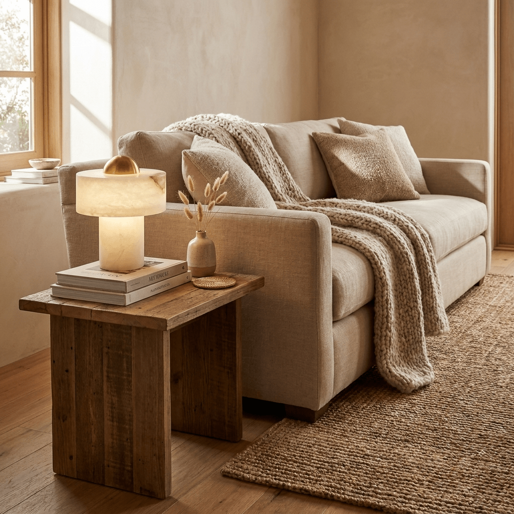 Cream Bedside Table Lamp — Table Lamp | Maison Monashee — view 7