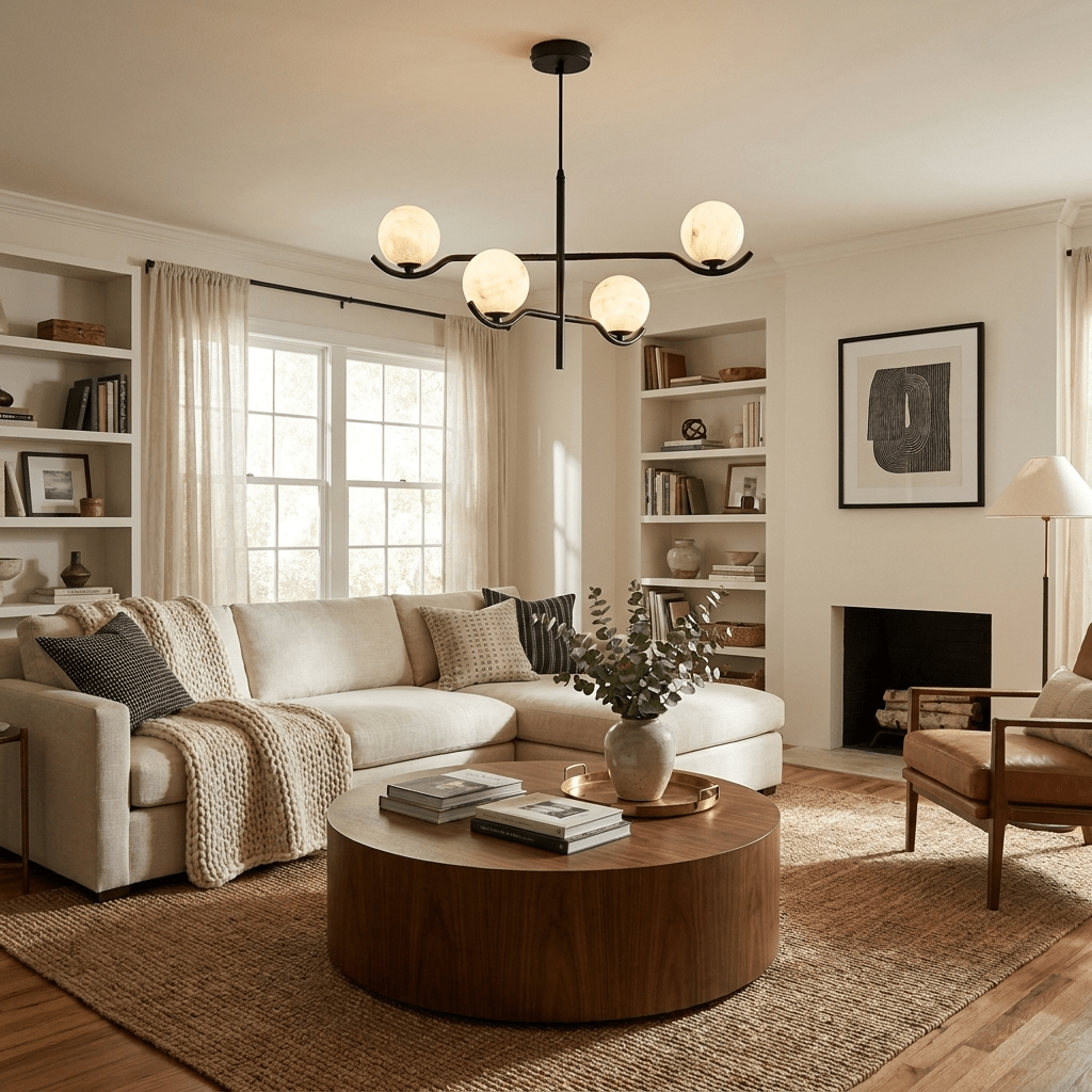 Black Globe Light Chandelier — Chandelier | Maison Monashee — view 8
