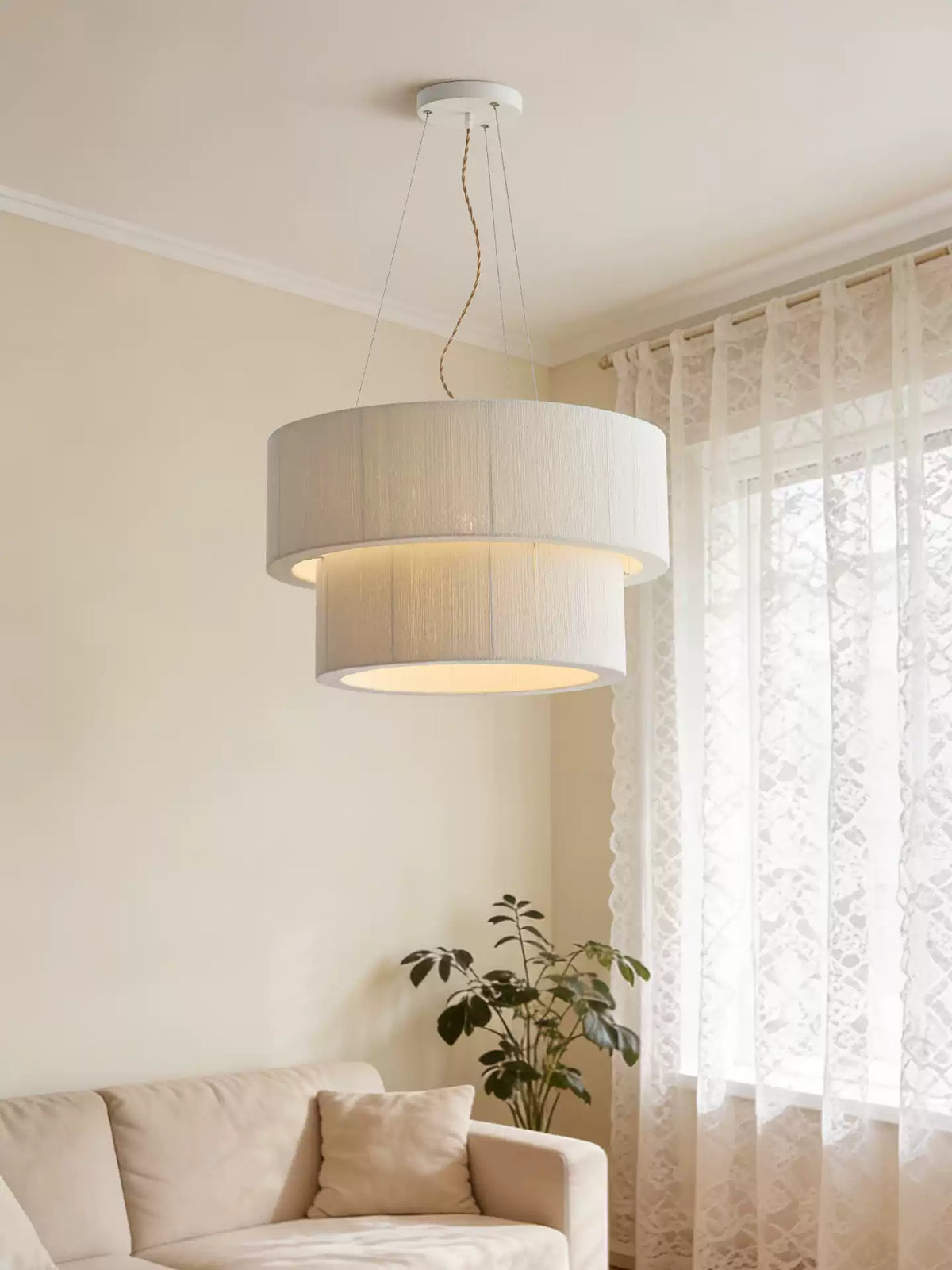 Double Drum Pendant Light — Pendant Light | Maison Monashee — view 7
