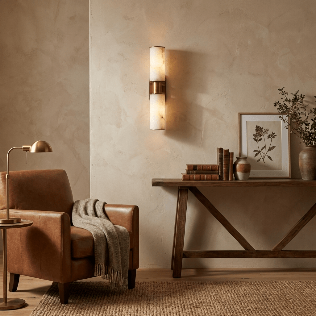 Alabaster Double Tube Sconce — Wall Sconce | Maison Monashee — view 3