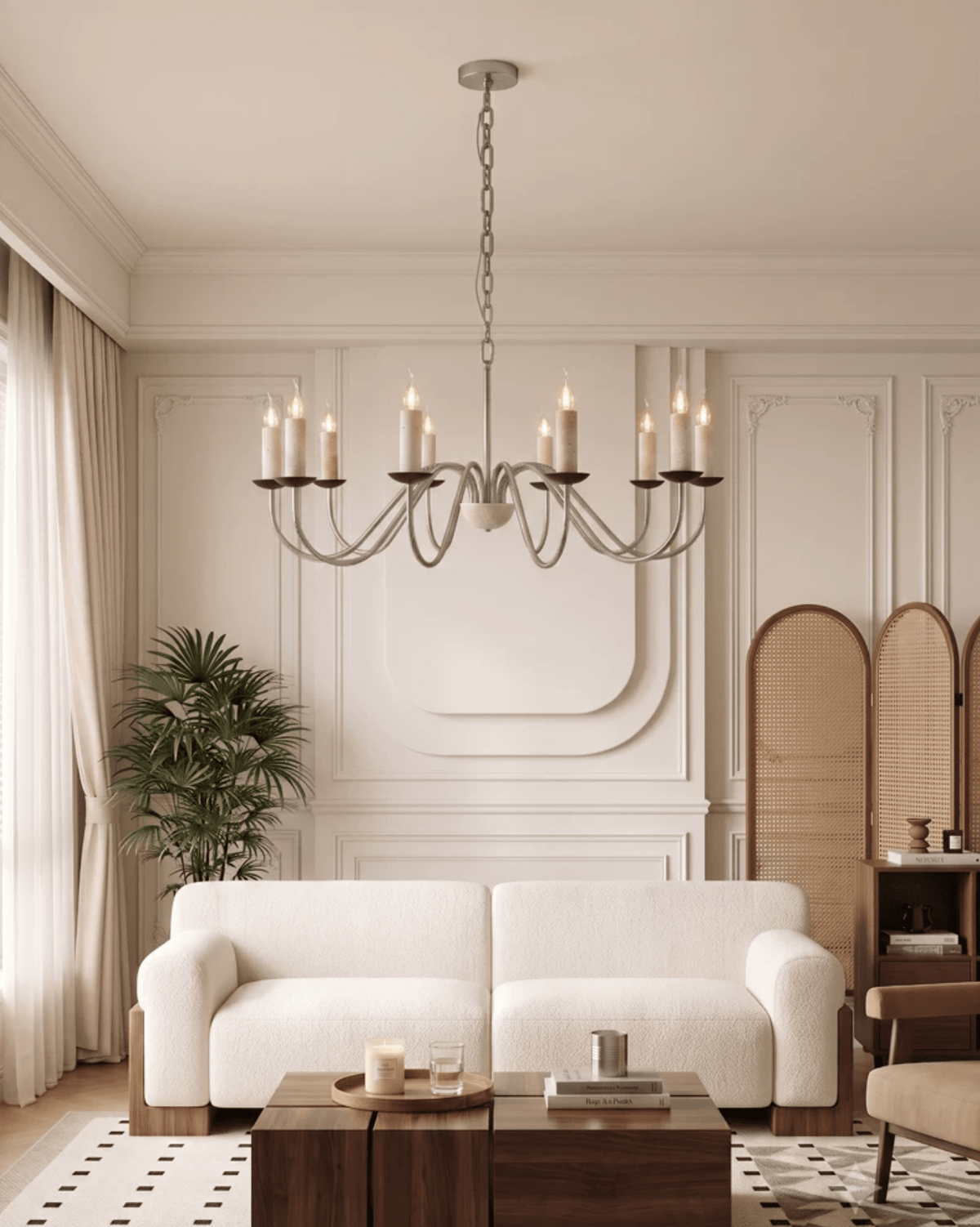 Iron Candle Chandelier — Chandelier | Maison Monashee — view 7