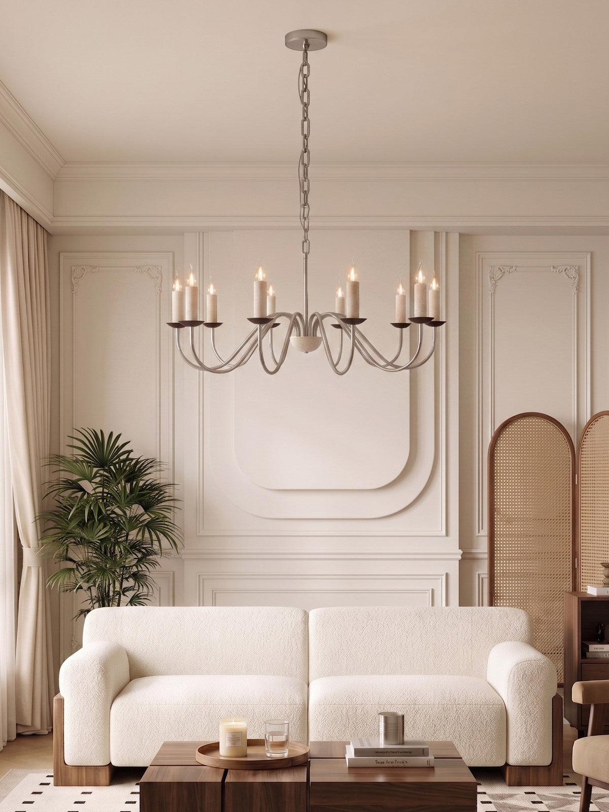 Iron Candle Chandelier — Chandelier | Maison Monashee — view 8
