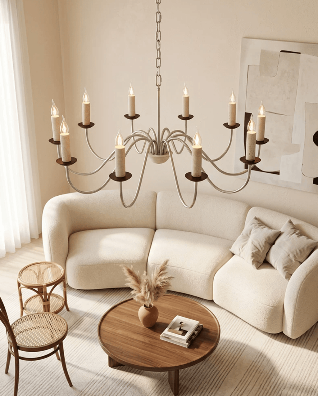Iron Candle Chandelier — Chandelier | Maison Monashee — view 9