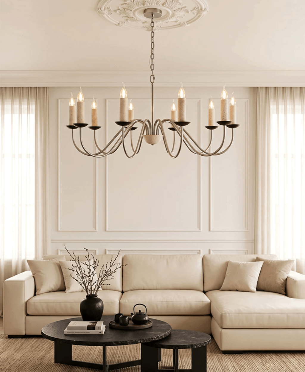 Iron Candle Chandelier — Chandelier | Maison Monashee — view 2