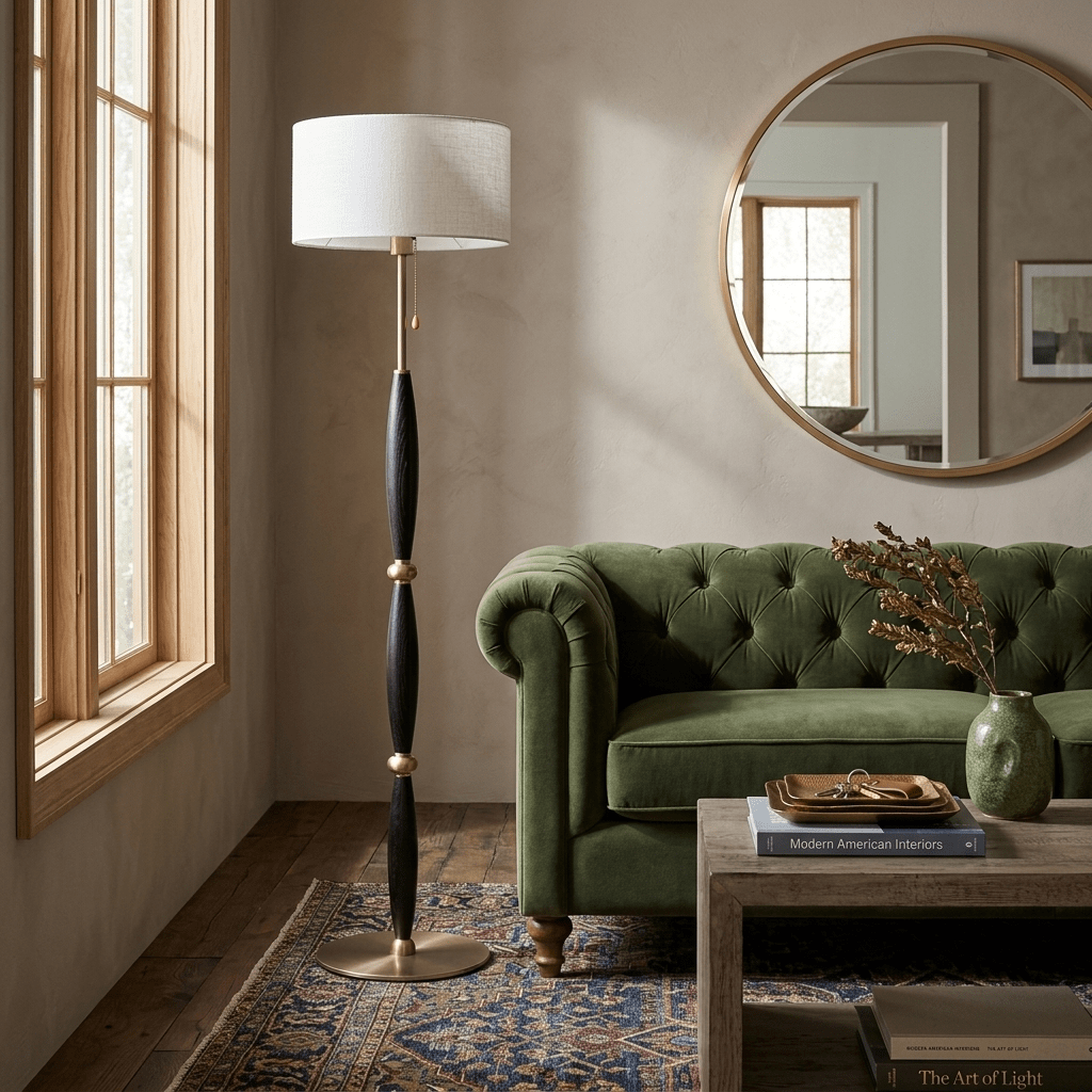 Dark Wood Floor Lamp — Floor Lamp | Maison Monashee — view 3