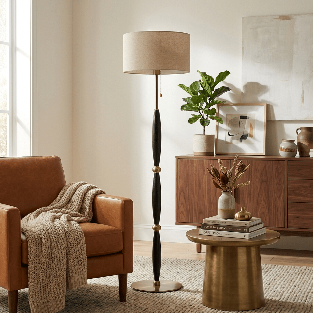 Dark Wood Floor Lamp — Floor Lamp | Maison Monashee — view 5