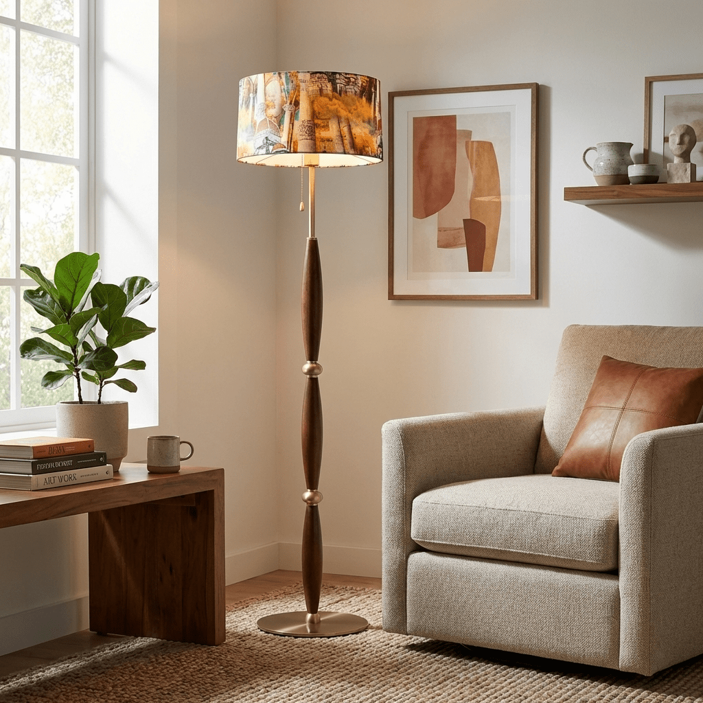 Dark Wood Floor Lamp — Floor Lamp | Maison Monashee — view 2