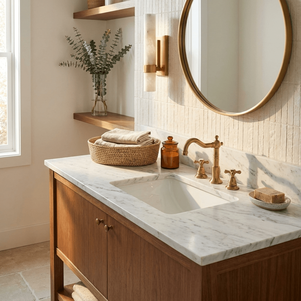 Natural Stone Vanity Light — Wall Sconce | Maison Monashee — view 11