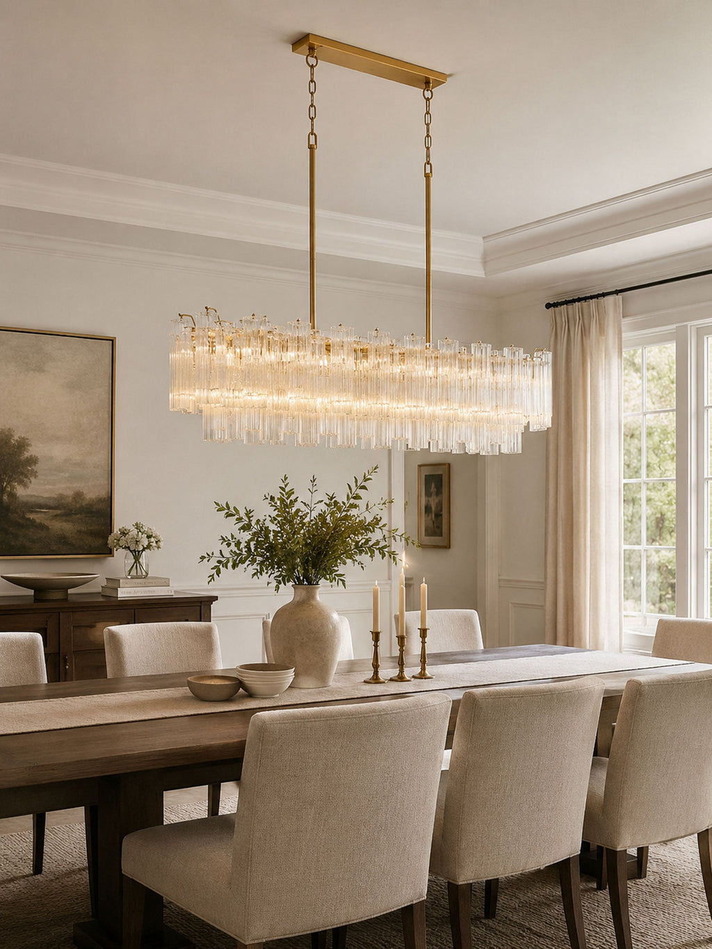 Linear Glass Chandelier — Chandelier | Maison Monashee — view 3