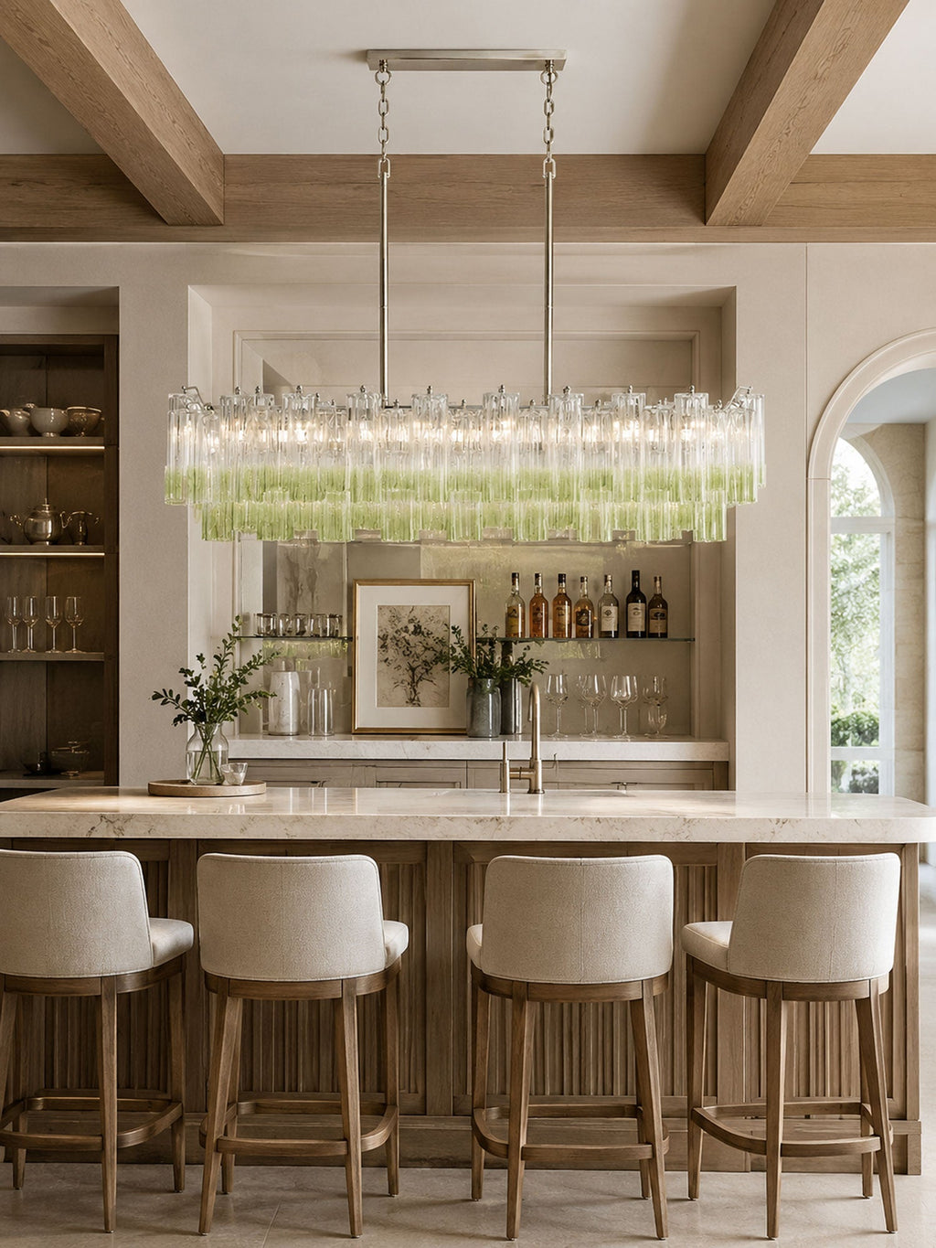 Linear Glass Chandelier — Chandelier | Maison Monashee — view 8