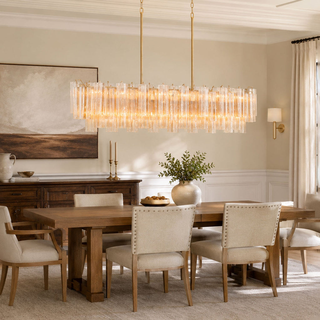 Linear Glass Chandelier — Chandelier | Maison Monashee — view 2