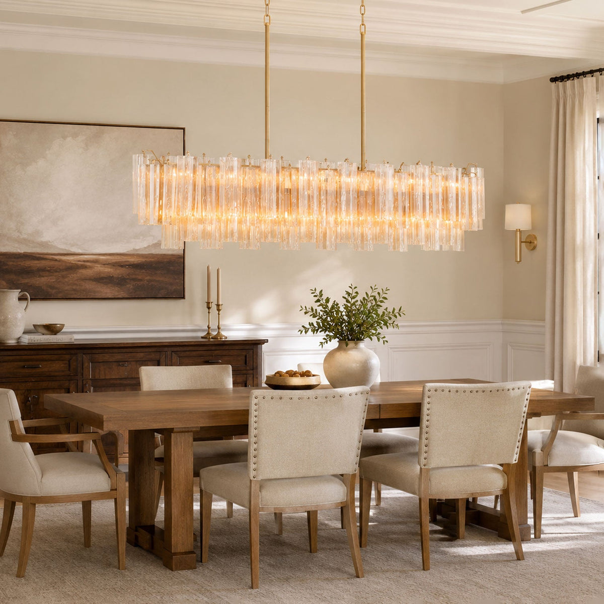 Linear Glass Chandelier — Chandelier | Maison Monashee — view 2