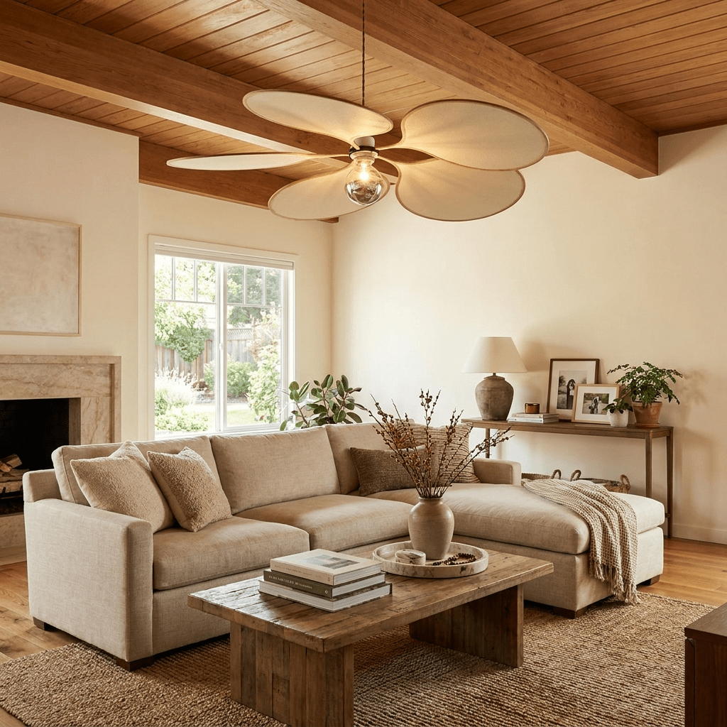 Fabric Petal Pendant Light — Pendant Light | Maison Monashee — view 3