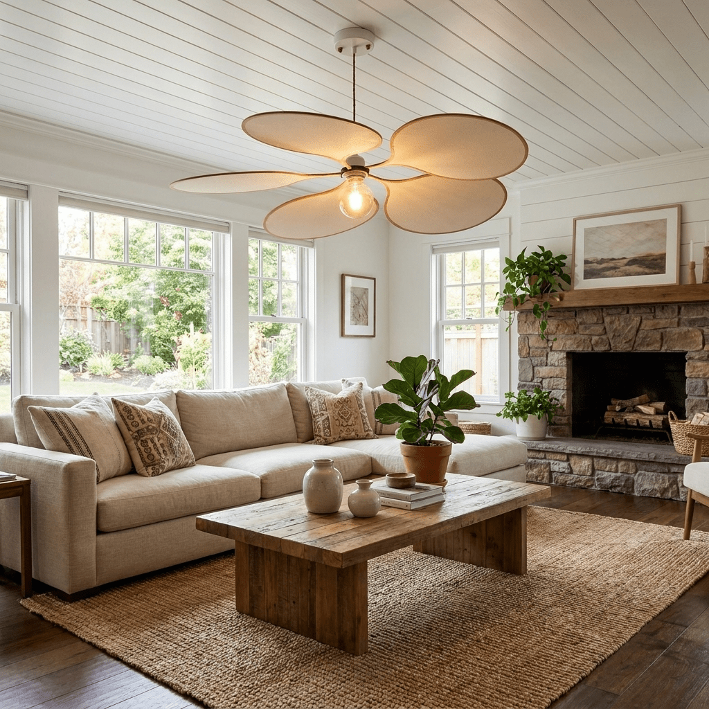 Fabric Petal Pendant Light — Pendant Light | Maison Monashee — view 4