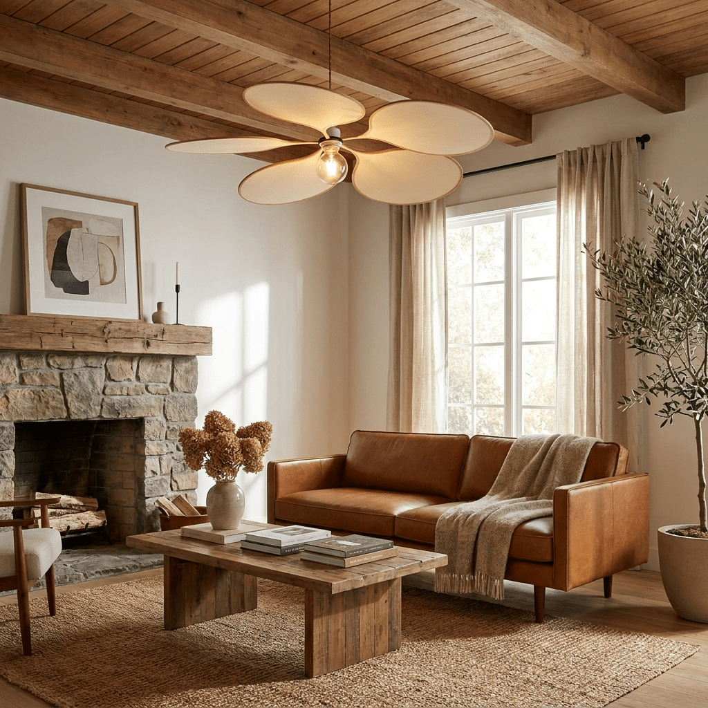 Fabric Petal Pendant Light — Pendant Light | Maison Monashee — view 2